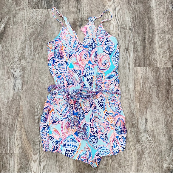 Lilly Pulitzer Dusk Multi Shell Me About It Romper - Picture 2 of 8